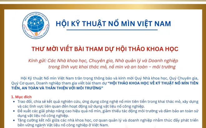 THƯ MỜI VIẾT BÀI THAM DỰ HỘI THẢO KHOA HỌC